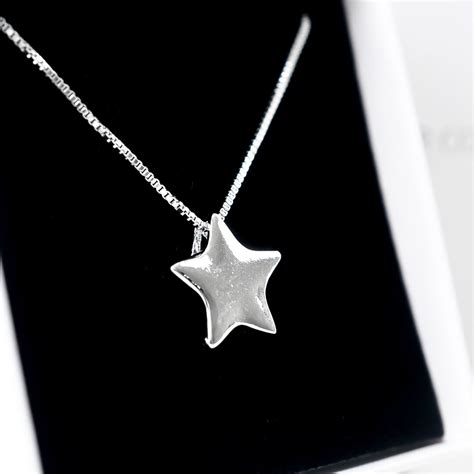 Silver Star Necklace Sterling Silver Necklace 925 Silver Etsy Uk