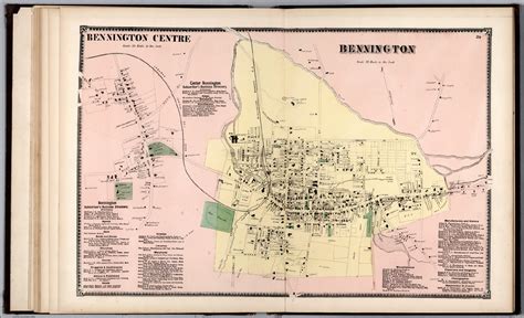 Bennington Centre Bennington Vermont David Rumsey Historical Map