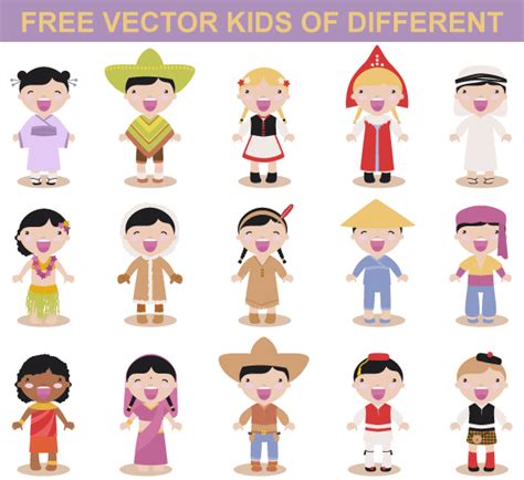 Free Vector Kids Different Races