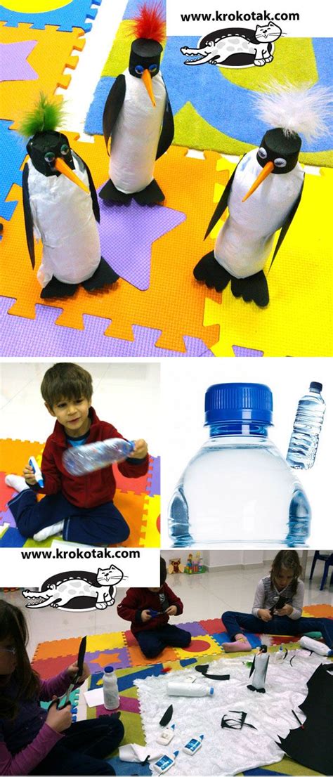 An Empty Bottle Pinguin Krokotak Kids Water Bottle Crafts Water