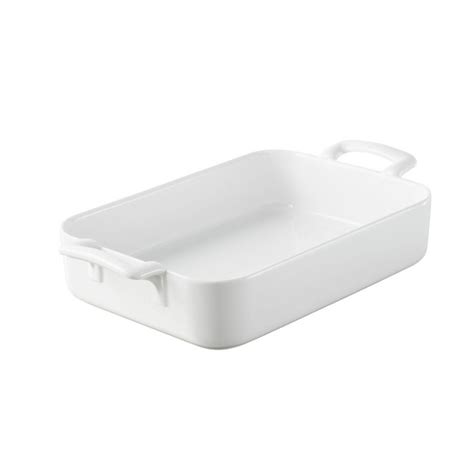 Rectangular Baking Dishes With Handles White Porcelain By