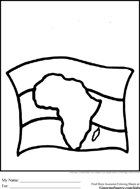 Printable Blank Africa Map With Countries Sketch Coloring Page
