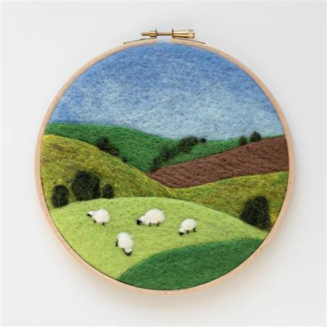 Felted Sky Grazing Sheep Needle Felting Kit Fibrecraft