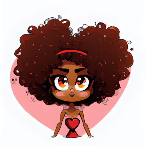 Gorgeous Dark Skinned Disney Cartoon Girl With Afro Hair · Creative Fabrica