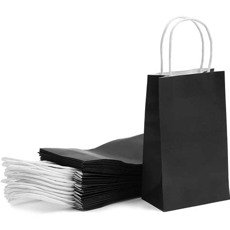 25 Pcs 5x315x9 Black Kraft Paper T Bags Party Favor Shopping