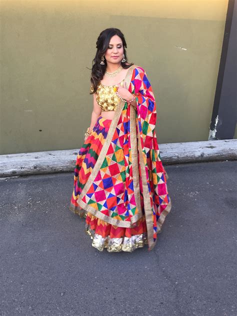 Punjabi Phulkari For Jaggo Night Indian Wedding Outfits Mehendi