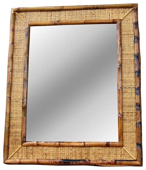 Mirror glass with natural rattan frame. Woven Rattan Mirror - Wall Mirrors - by Kenian