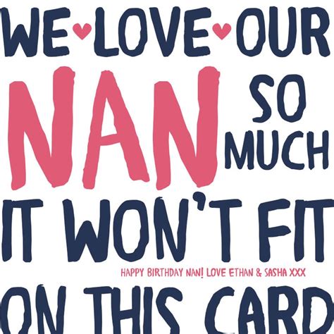 Funny Nan Birthday Card Card For Nan Nanny Gran Granny Etsy