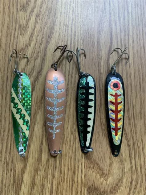Fishing Lure Trolling Spoons Lot Walleye Salmon And More W Silver