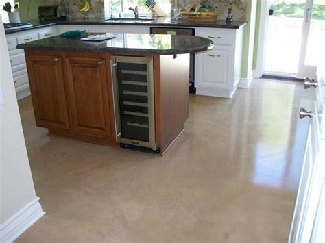 Beige Concrete Floor In Kitchen Concrete Stained Floors Concrete