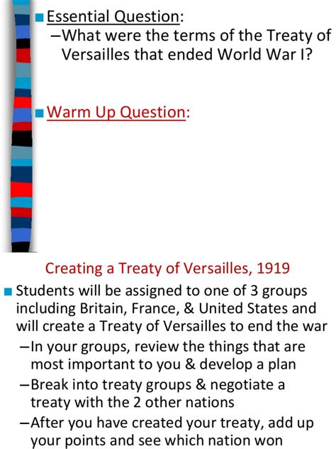 Treaty Of Versailles 1 Treaty Of Versailles World War I