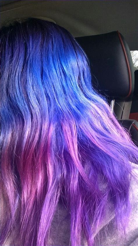 Blue Purple Pink Fade Splat Hair Color Cabello De