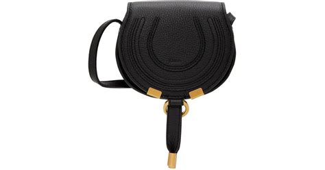 Chloé Leather Black Nano Marcie Saddle Bag Lyst