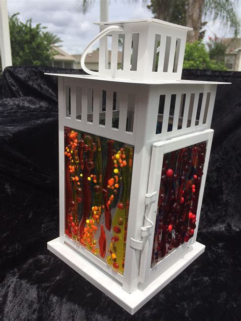 Work By Annie Dotzauer Lanterns With Fused Glass I Call This Rainbow Bubbles Glass Lanterns