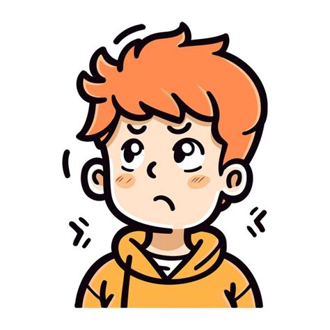 Premium Vector Sad Boy Vector Illustration Cute Cartoon Boy With Sad Face