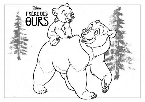 Coloriage Frère des Ours Affiche dessin gratuit à imprimer