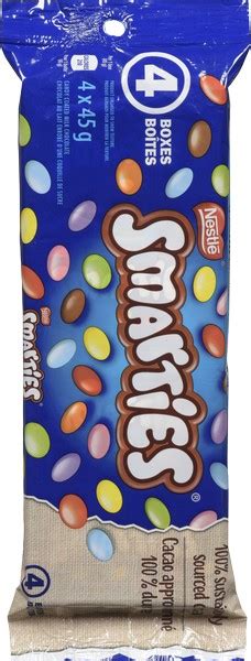 Smarties Multipack Candy Coated Chocolates Smarties 4 X 45 G Delivery
