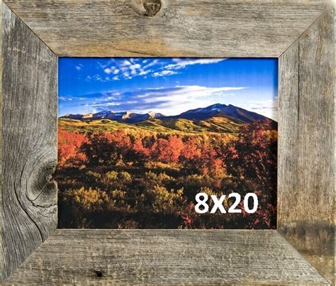 rustic wood picture frames 8x20 barnwood frame reclaimed wood