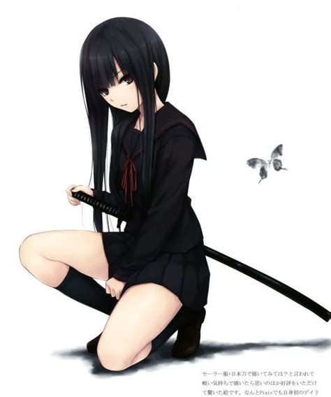 Anime girl with short black hair, mei misaki, features a layered bob haircut with bangs. Pin on Anime