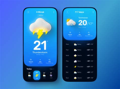 Weather App Weather Cards App Ui Design App Design Inspiration