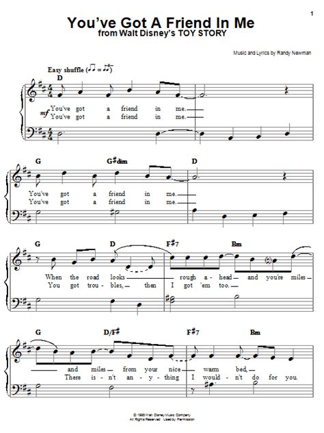 You Ve Got A Friend In Me Sheet Music By Randy Newman Easy Piano