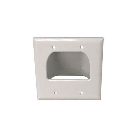 Datacomm Electronics Double Gang White Recessed Cable Pass Through Wall