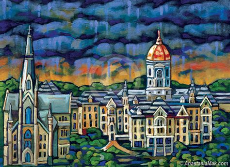 University Of Notre Dame Painting By Anastasia Mak