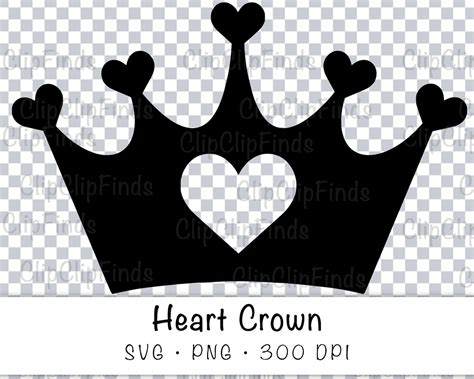 Heart Queen Crown Svg Vektor Cut Datei Und Png Transparent Etsyde