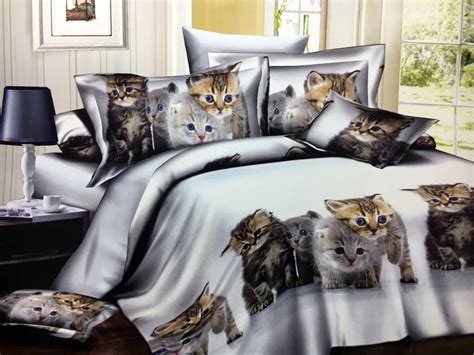 Cute Cat Bedding Set 3d Bed Linen Duvet Cover Bed Sheet Pillowcases Fulltwinqueen Double Size