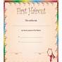 First Haircut Certificate Printable