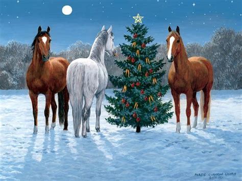 111718 Christmas Horses Christmas Paintings Horses