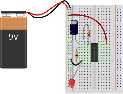 How To Make A Blinking Led Circuit On Breadboard Wiring Draw And