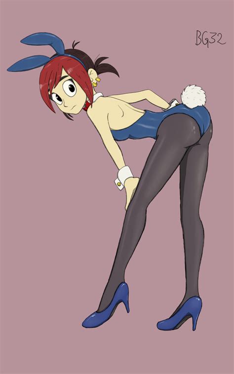 Rule 34 Bandgeek32 Bending Over Black Legwear Bunnysuit Long Legs