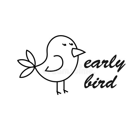 Early Bird Outline Icon Stock Vector Illustration Of Cartoon 203605297