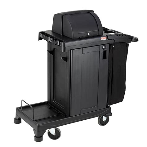 Suncast Cch225 Black High Security Janitor Housekeeping Cart With Bag