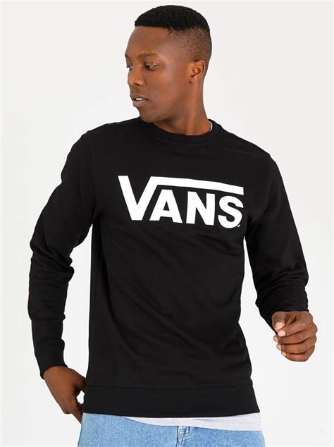 Vans Classic Crew Neck Sweatshirt Black And White Vans Hoodies And Sweats