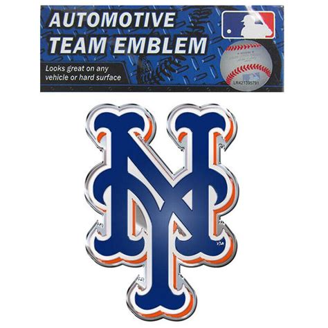 New Mlb New York Mets Car Truck Suv Aluminum Color Emblem Decal