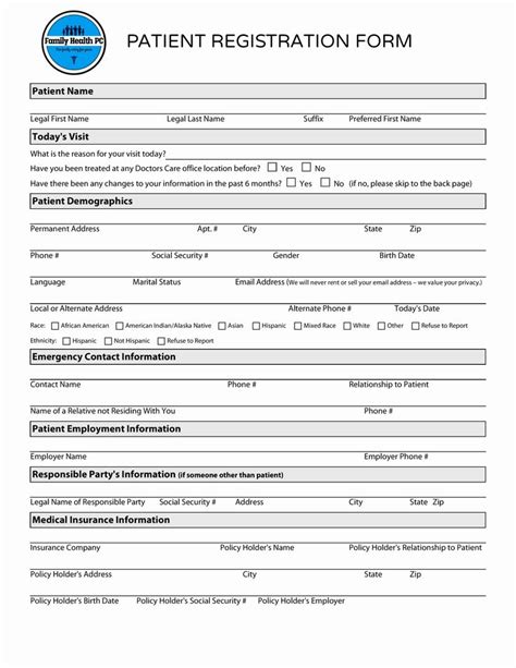 Patient Registration Form Template Beautiful Form Templates Patient