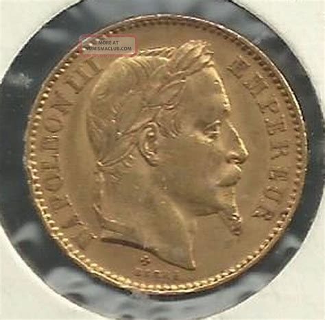 French 1866 B Napoleon Iii 20 Francs Gold Coin Scarce Date