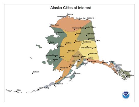 Map Of Alaska With Cities And Towns Map Vectorcampus Map