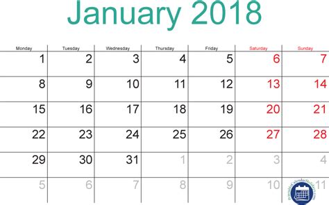 2018 Calendar Png Hd Clip Art Black And White Stock Calendar