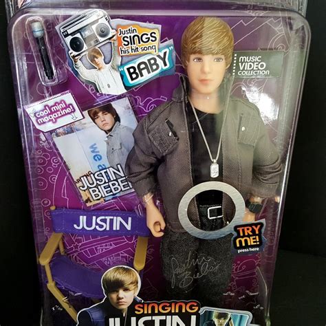 Singing Justin Bieber Doll Baby New Sealed Limited Edition 2010 Chair