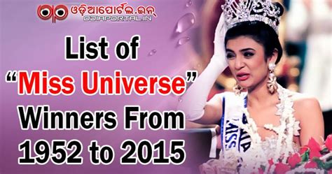 Gk List Of Miss Universe Winners From 1952 To 2015 Odiaportalin
