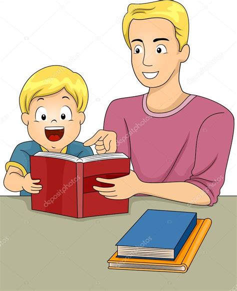 Padre E Hijo Leyendo Libros Fotografía De Stock © Lenmdp 51513495