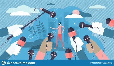 Press Vector Illustration. Flat Tiny Journalist Interview Persons ...