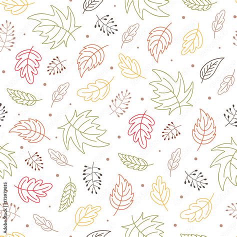 seamless repeat pattern with autumn leaves illustration wallpaper design scrapbook page