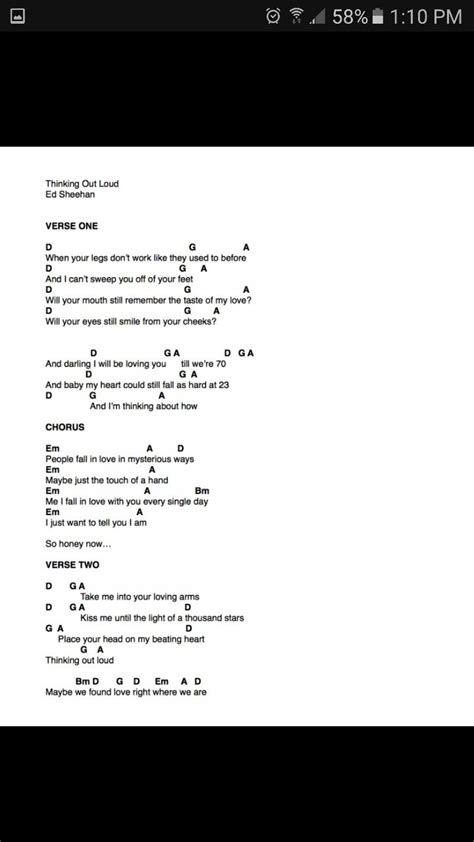 Thinking out loud | Ukulele chords songs, Guitar chords for songs ...