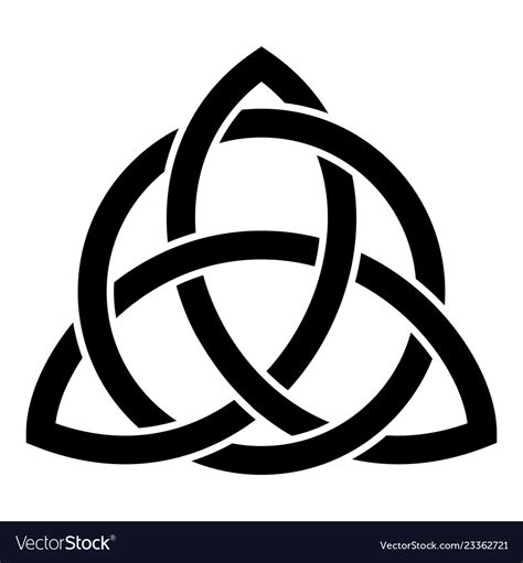 Triquetra In Circle Trikvetr Knot Shape Trinity Vector Image