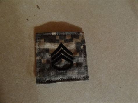 Us Military Army Patch Hook And Loop Back For Acus Ssg Rank Staff