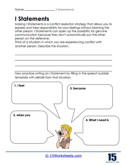 I Statements Worksheets 15